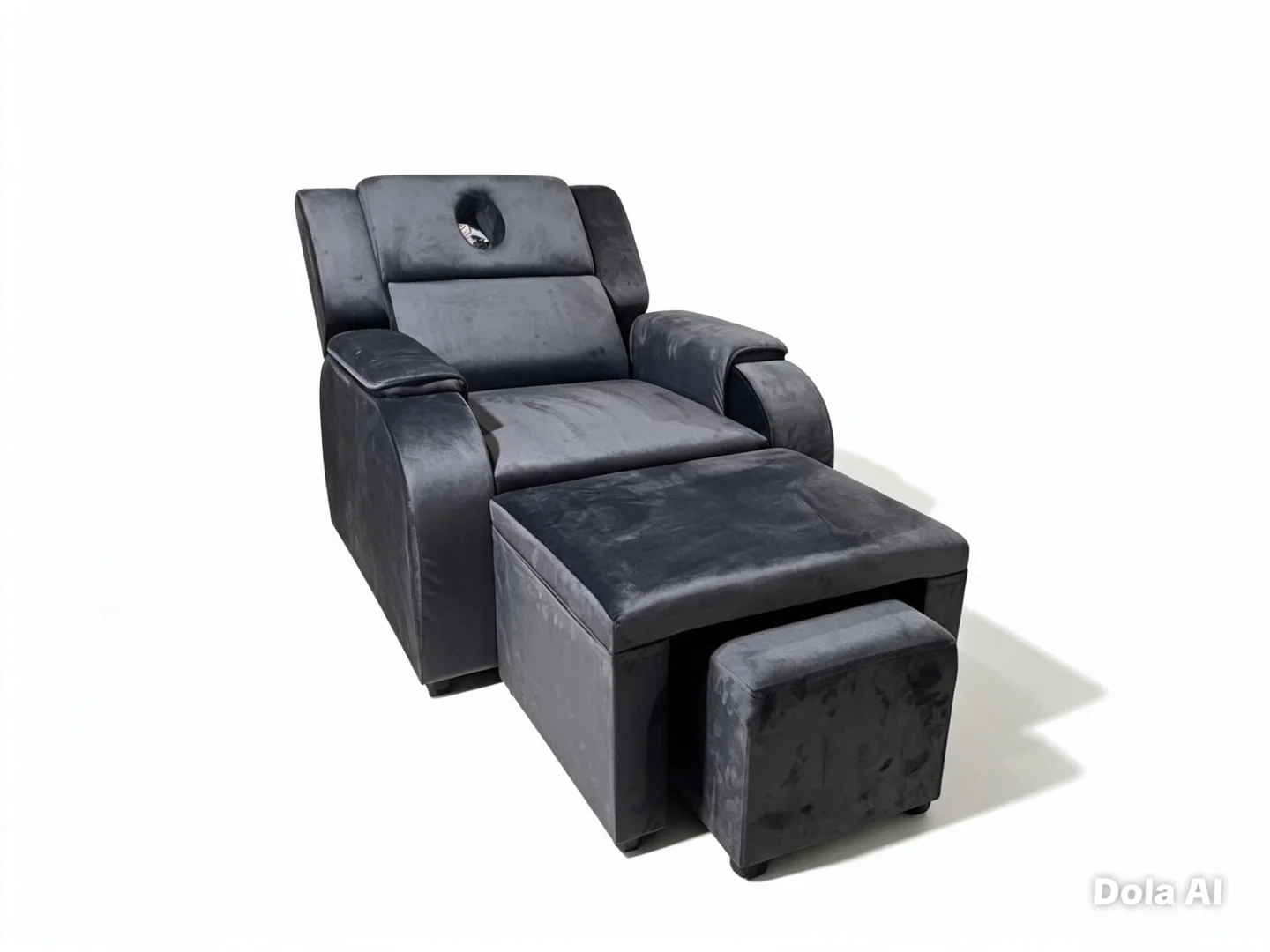 Ghế Foot Massage Chân Cao Cấp – Chỉnh Điện - Nỉ Xám